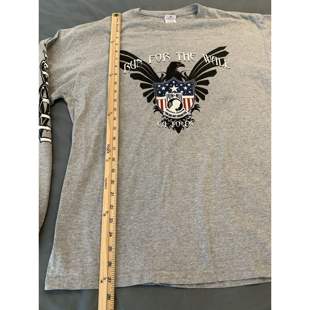 RFTW Run for the Wall CA to DC POW MIA XL Long Sleeve  T-Shirt Biker‎ Military - Picture 5 of 9
